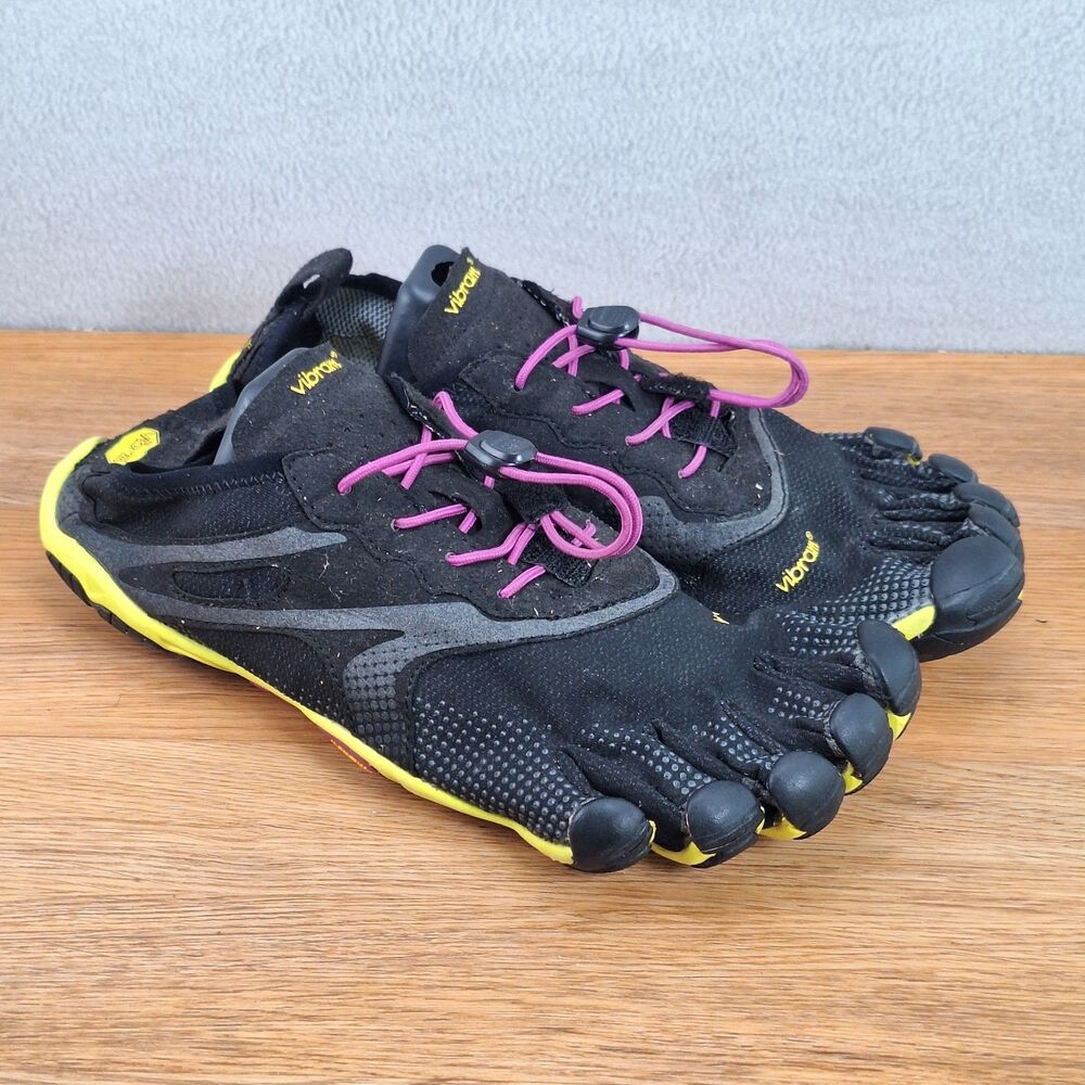 Vibram FiveFingers V-Run Women's 9 EU 40 Barefoot Running Shoes Black Yellow